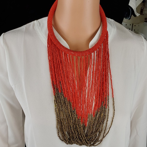 Hand Crafted Jewelry - Kenyan Handmade Glass Maasaii Beads Necklace
